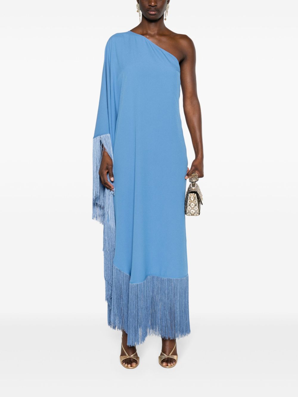 Taller Marmo Midi-jurk met franje Blauw