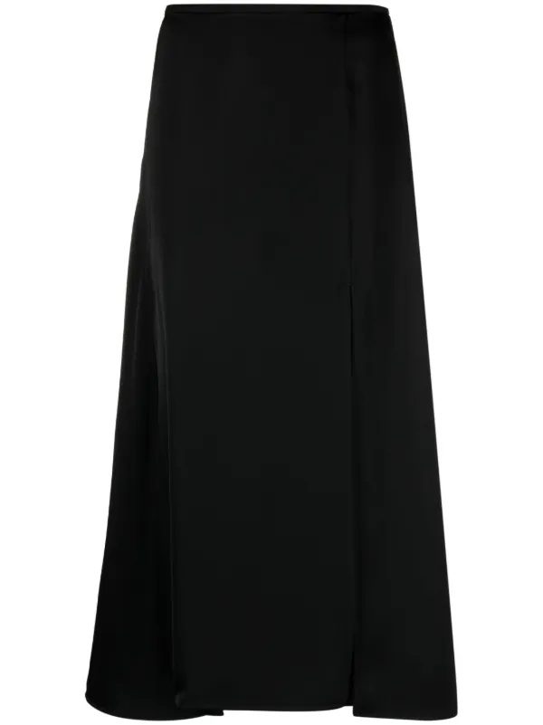 【送料&関税込】Jil Sander Asymmetric Skirt Jil Sander high-waist Crinkled Midi Skirt | Black | FARFETCH