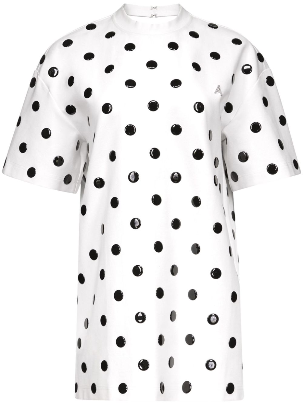 area robe t-shirt à pois - blanc