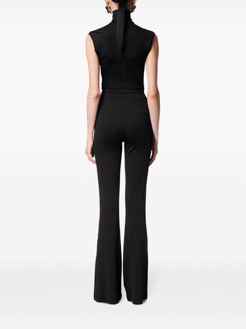 Shop Area Star-stud High-waist Flared Trousers In Black