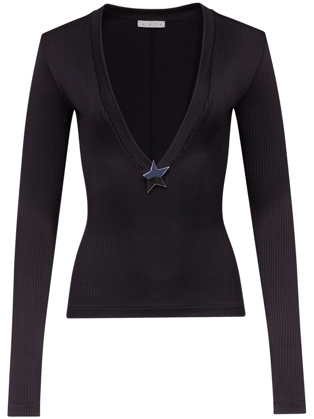 AREA Star Stud-detail long-sleeve jumper - Nero