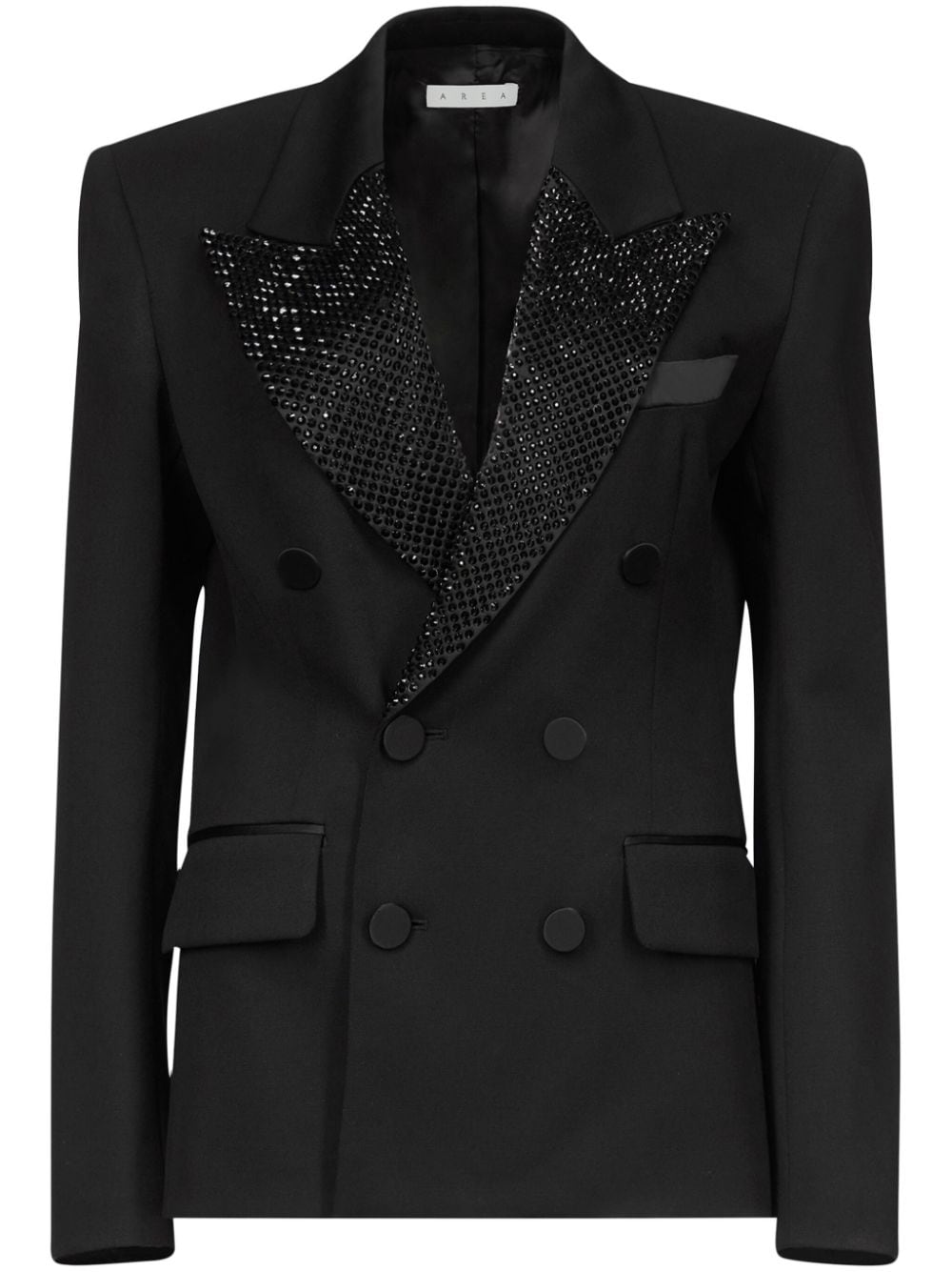 crystal-embellished double-breasted blazer