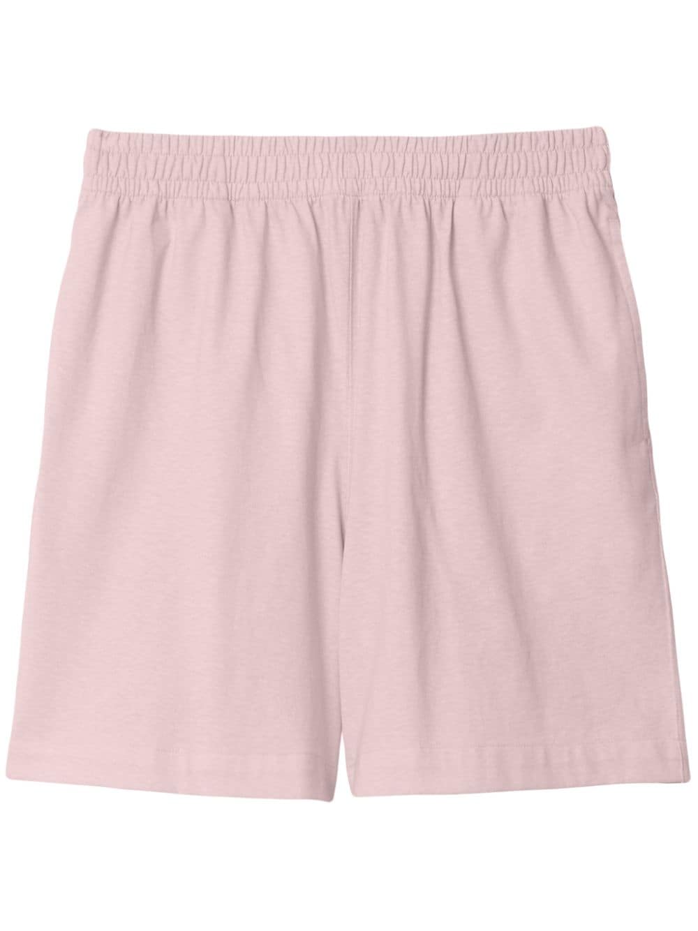 Burberry Equestrian Knight-print Cotton Shorts In Pink