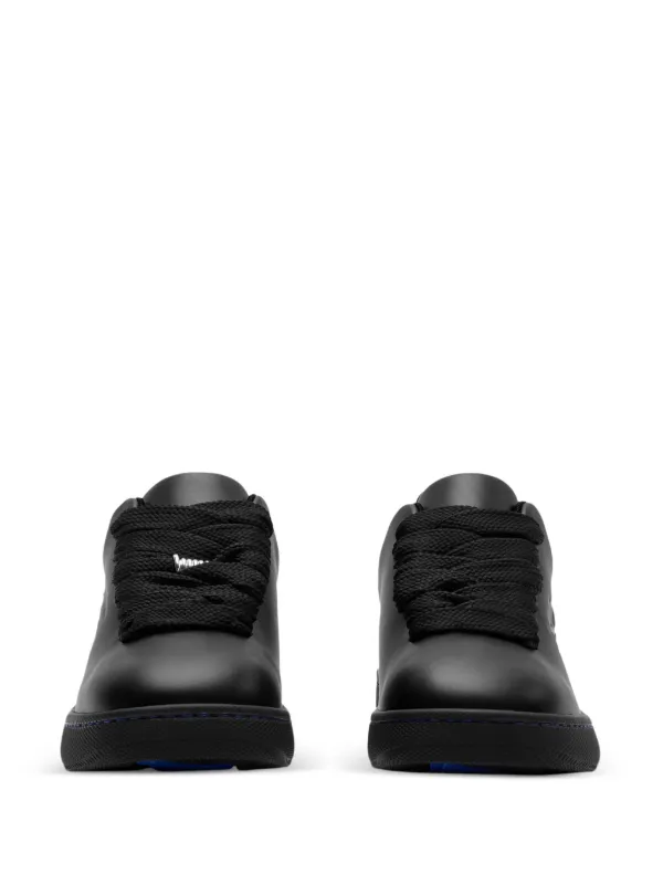 Burberry Box Leather Sneakers | Black | FARFETCH GE