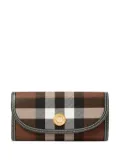 Burberry check-pattern leather-trim wallet - Brown