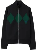 Burberry EKD-embroidered argyle track jacket - Black