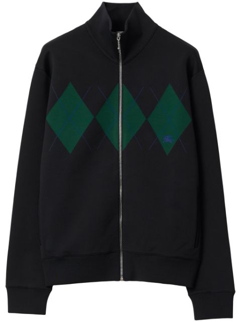 Burberry EKD-embroidered argyle track jacket Men