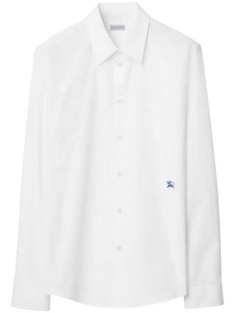 Burberry logo-embroidered poplin shirt Men