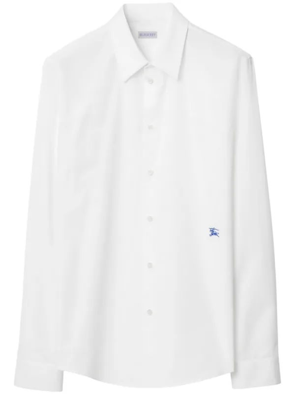 Burberry logo embroidered Poplin Shirt White FARFETCH IE