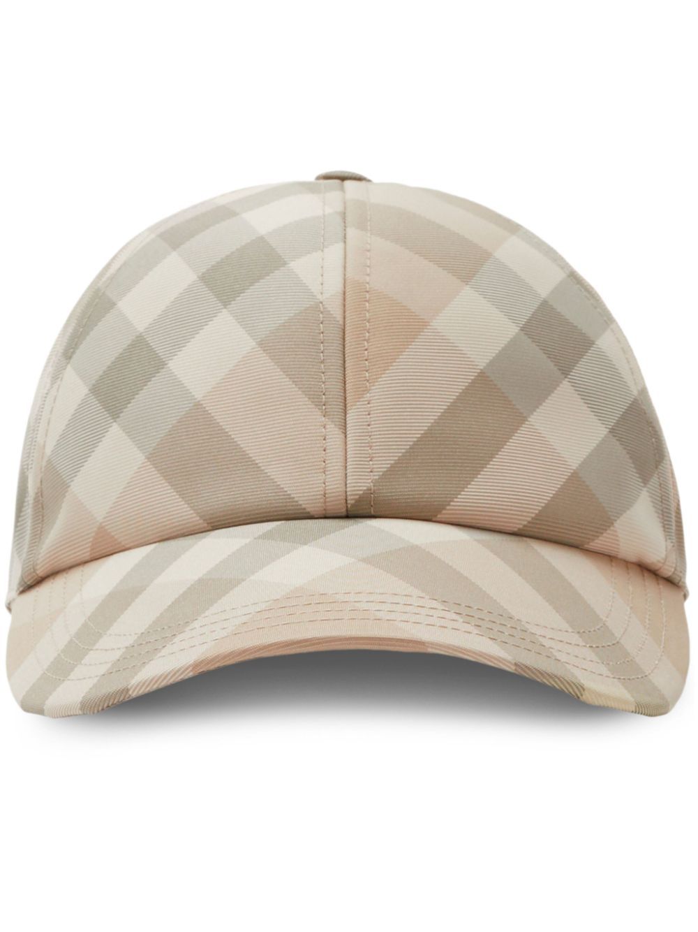 Shop Burberry Check-pattern Eyelet-detailing Cap In Brown