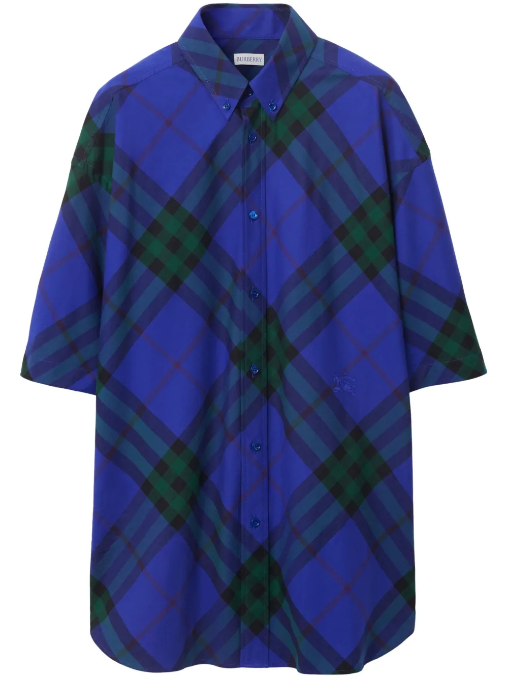 Burberry check-pattern cotton shirt – Blue Burberry check-pattern cotton shirt – Blue