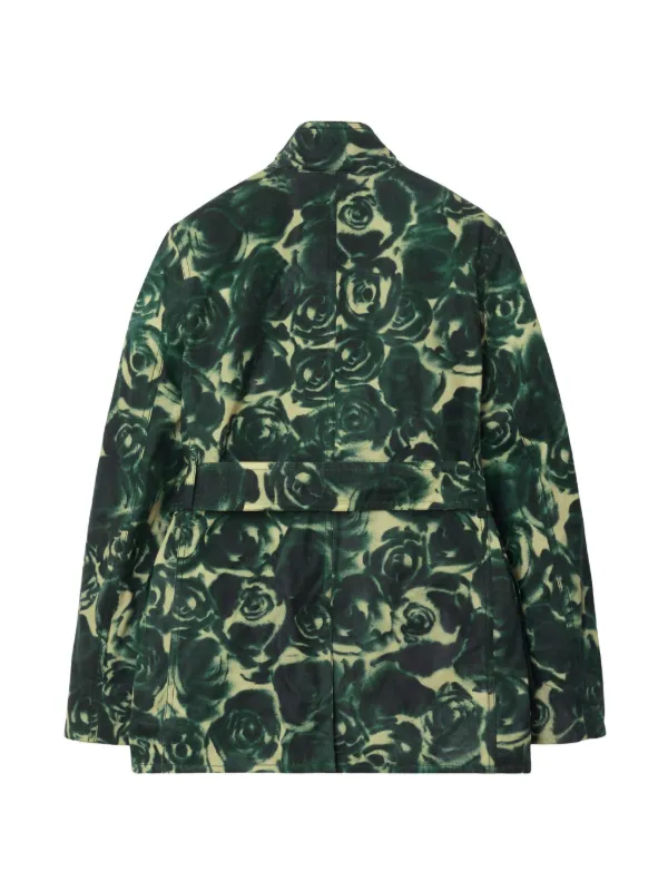 Burberry Rose Waxed Cotton Jacket | Green | FARFETCH JO