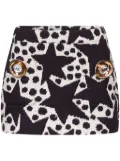 AREA Crystal Medallion jacquard miniskirt - Black