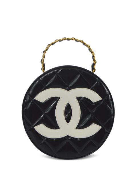 Cheap HOT SALE CHANEL 1995 pre-owned CC diamond-quilted round vanity bag Women