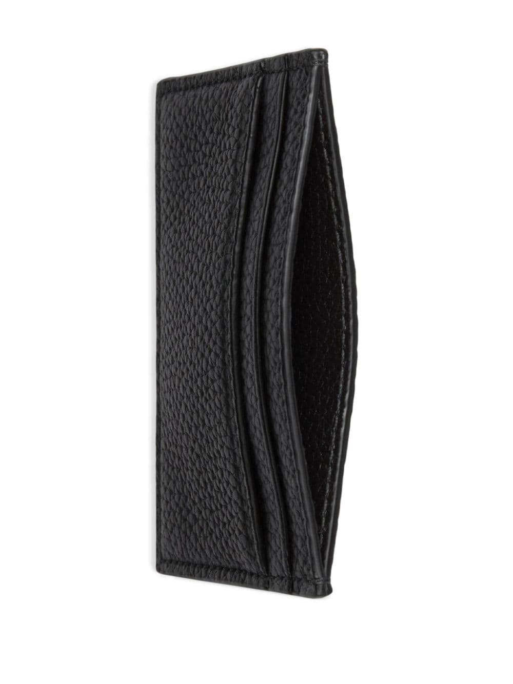 Shop Gucci Logo-lettering Leather Card Holder In 1000 Black