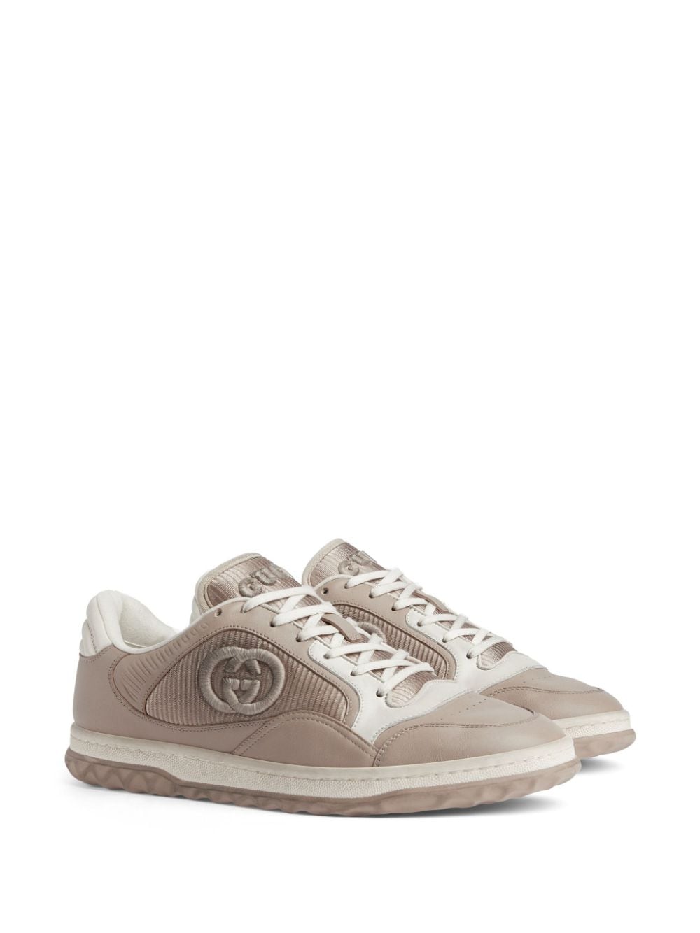 Shop Gucci Mac80 Leather Sneakers In 9555 Beige
