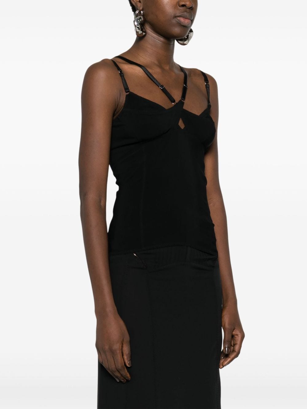 Shop Anna October Cut-out Lace-trim Top In Black