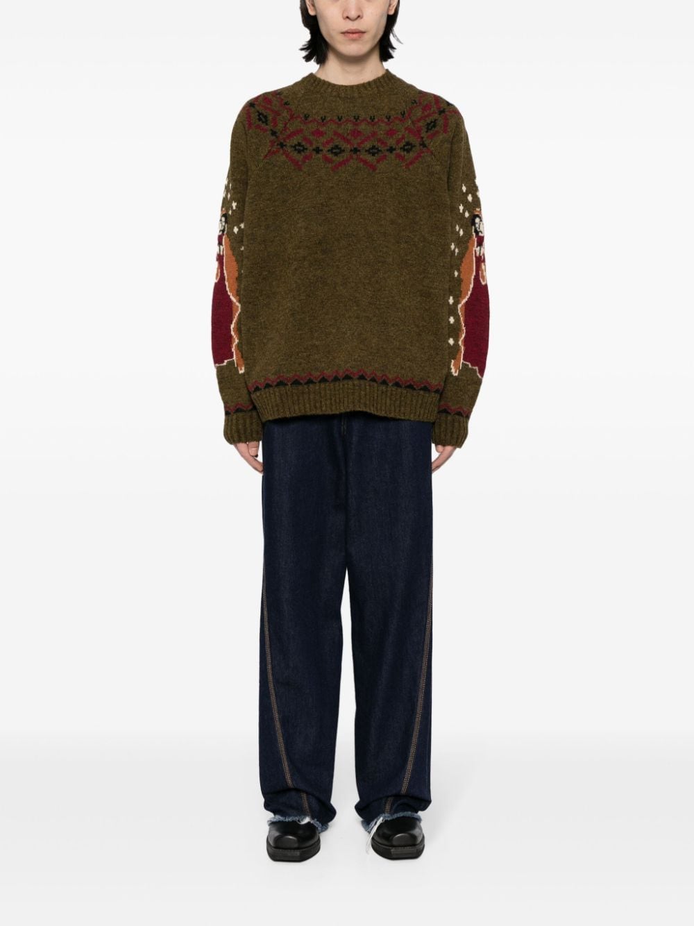 KAPITAL 5G patterned-intarsia jumper - Groen