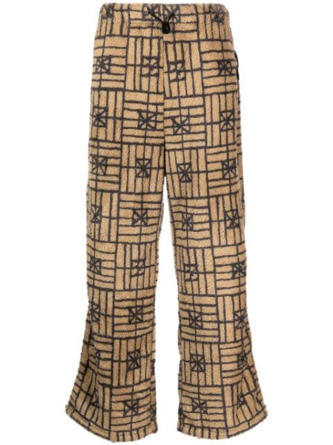 KAPITAL Folk Domino fleece trousers