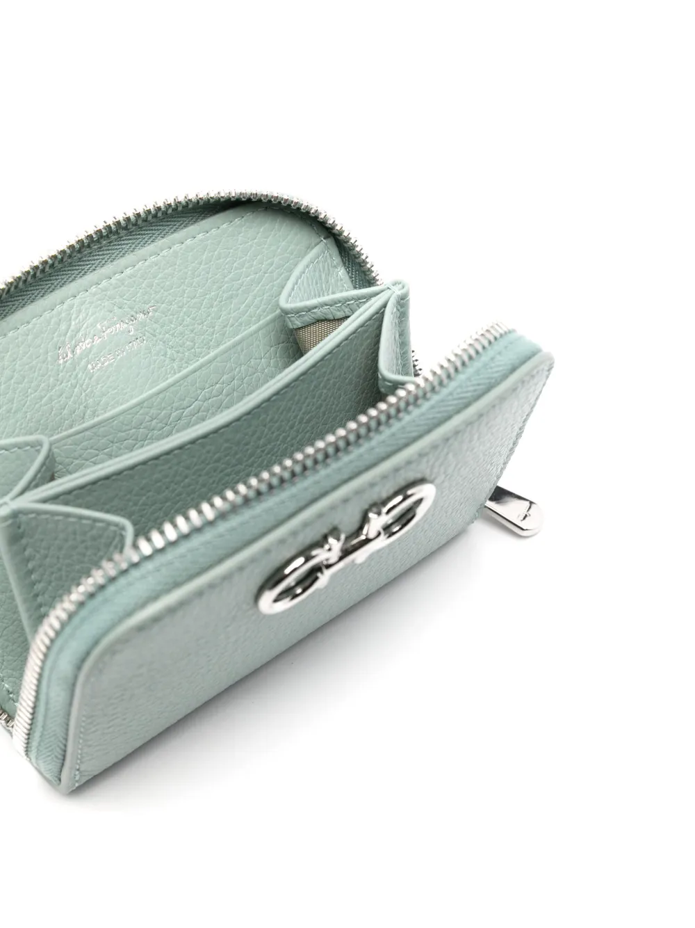 Ferragamo Gancini Leather Wallet In Green