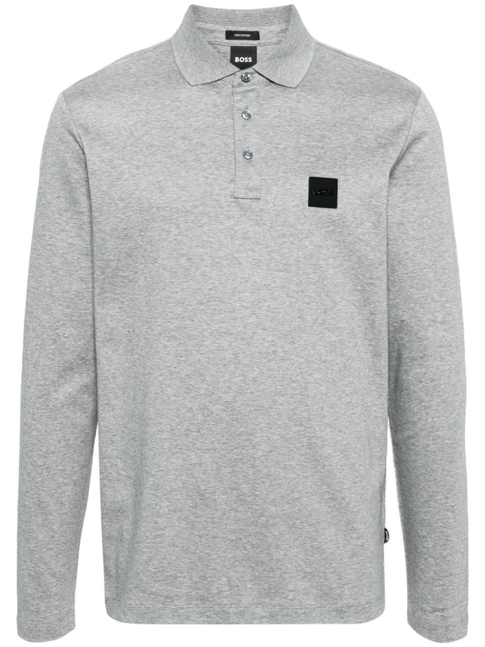 BOSS Poloshirt met lange mouwen Grijs