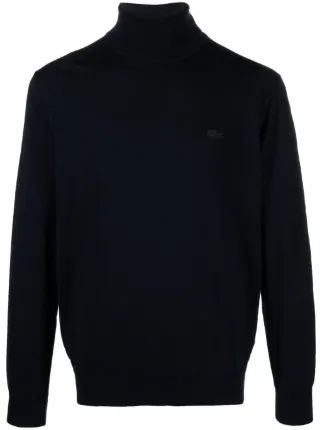 Lacoste logo patch Wool Jumper Blue FARFETCH ID