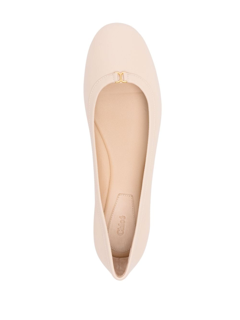 Shop Chloé Marcie Leather Ballerina Shoes In Neutrals
