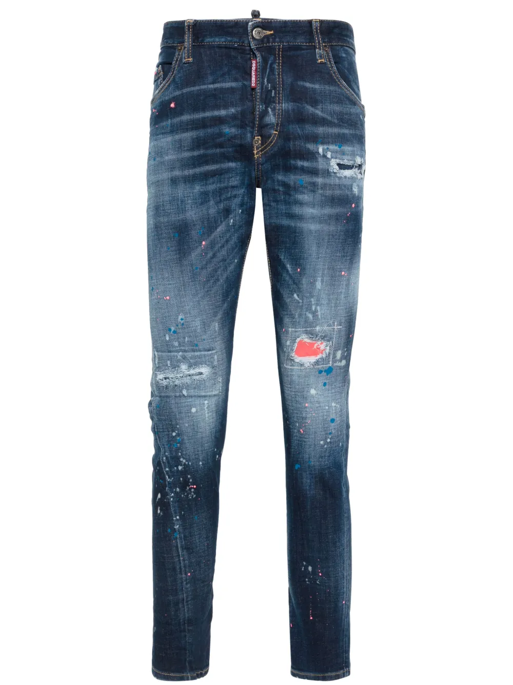 Dsquared2 Straight-leg Distressed Jeans In Blue