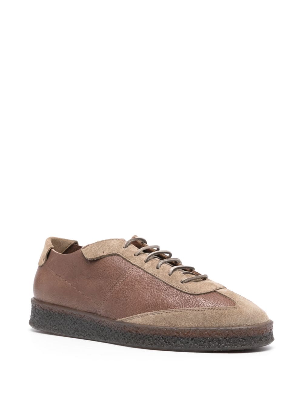 Shop Buttero Crespo Leather Sneakers In Brown