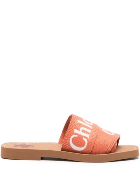 Chloé Woody logo-embroidered slides