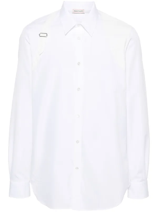 【alexander mcqueen】バックル付きホワイトコットンシャツ Alexander McQueen バックル シルクシャツ | ホワイト | FARFETCH JP