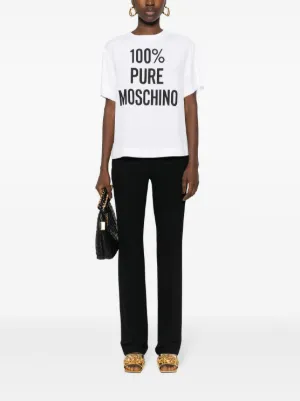 モスキーノMOSCHINO CALZE ポリストレッチ裾パッチレギンス