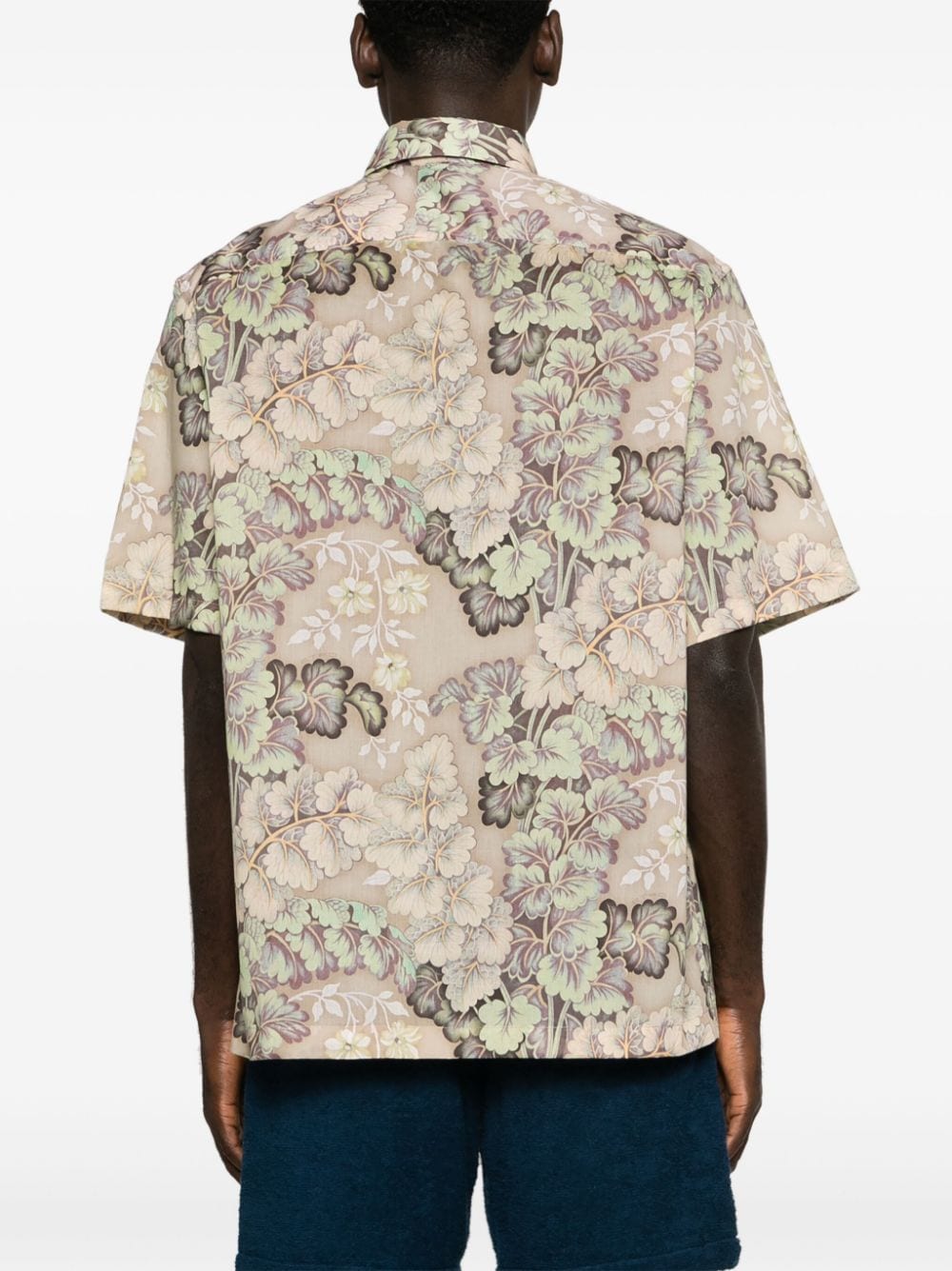 Shop Etro Pegaso-embroidered Floral-motif Shirt In Neutrals