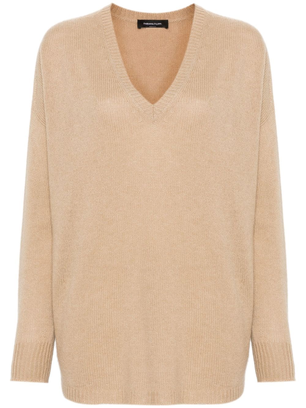 Fabiana Filippi V-neck Cashmere Jumper In Neutrals