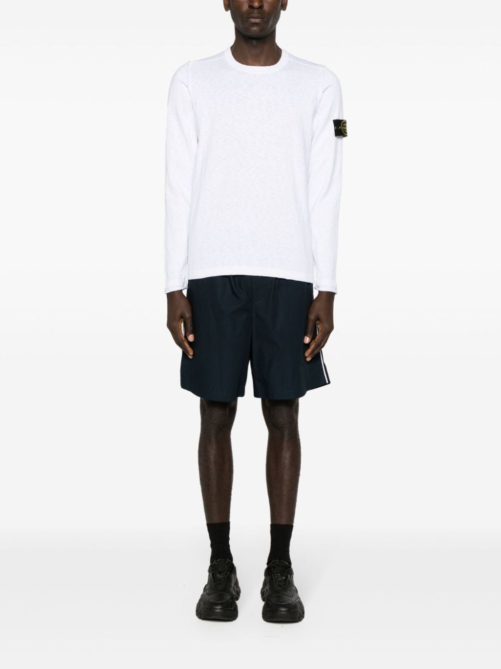 Stone Island Compass-badge jersey-knit jumper - Wit