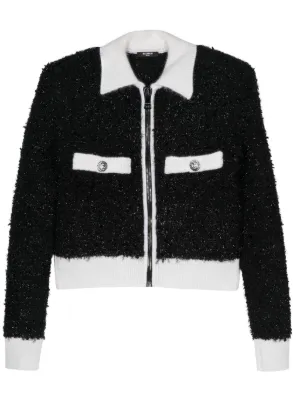 Balmain Lion head buttons Boucl Cardigan Farfetch