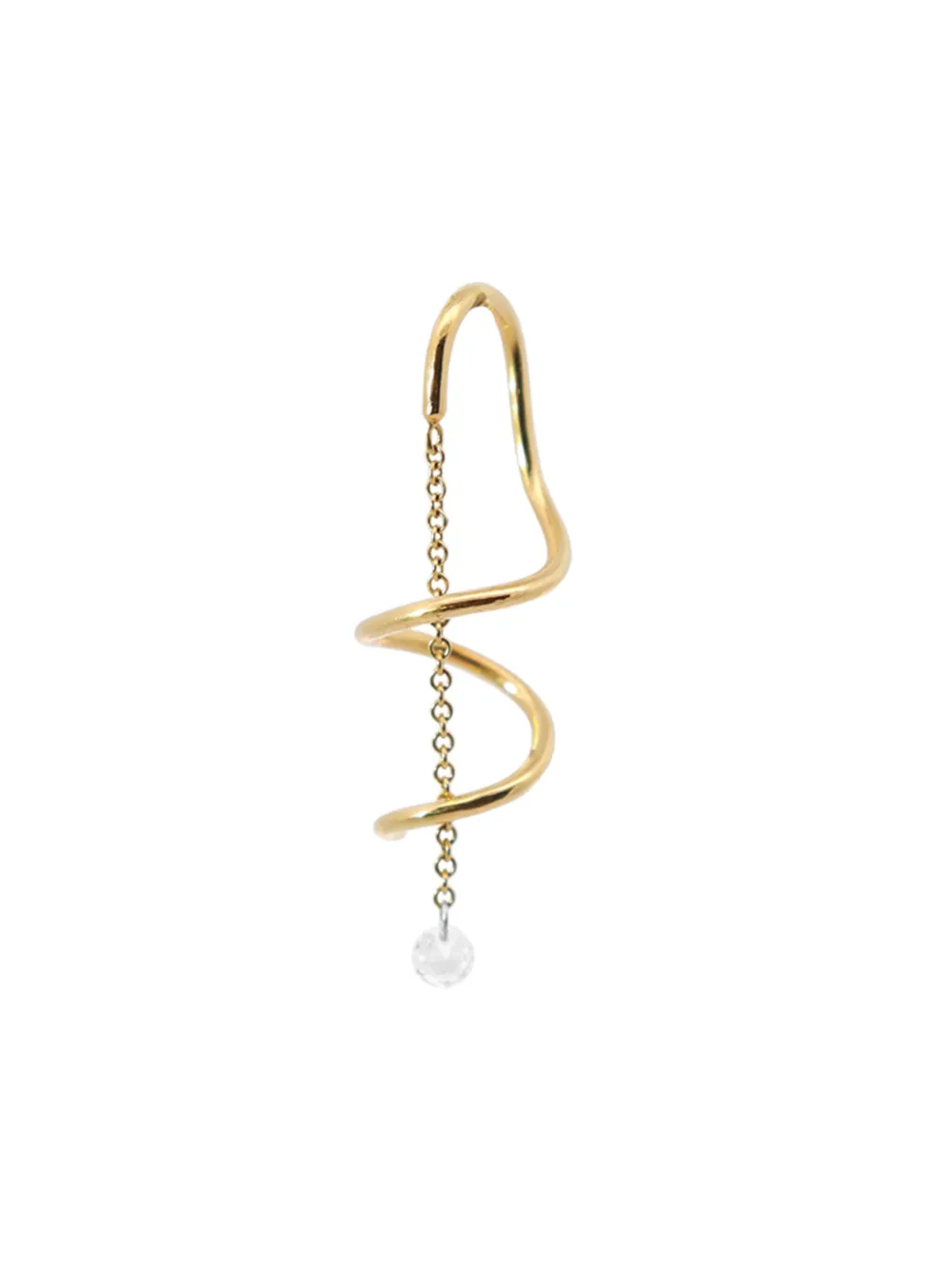 THE ALKEMISTRY 18kt Yellow Gold Corkscrew Threader Earring Farfetch