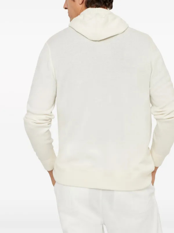 パーカー・フーディ Brunello Cucinelli Cardigan Sweatshirt Brunello Cucinelli Zipped Hooded Cardigan | White | FARFETCH