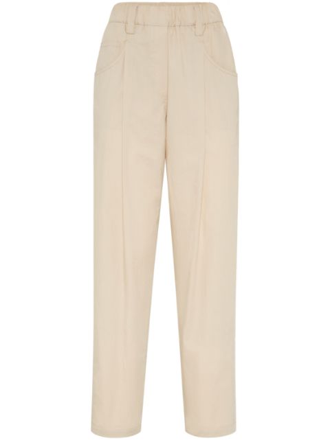 Brunello Cucinelli pleated cotton straight-leg trousers Women