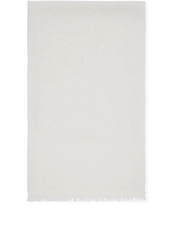 Brunello Cucinelli Frayed-hem Oversized Scarf in White
