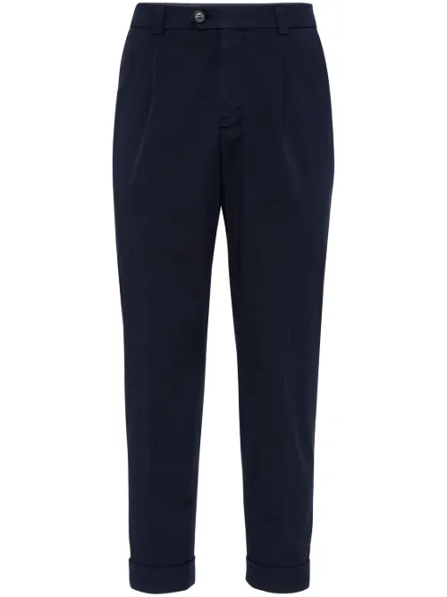 Pantalon en coton à coupe fuselée - Brunello Cucinelli - Modalova