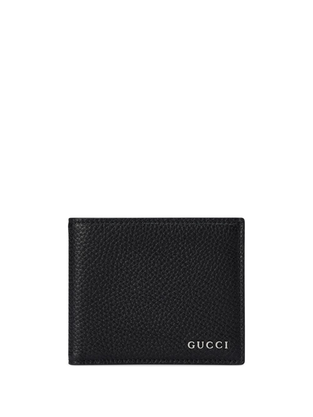 Gucci Logo-lettering Leather Wallet In 1000 Black