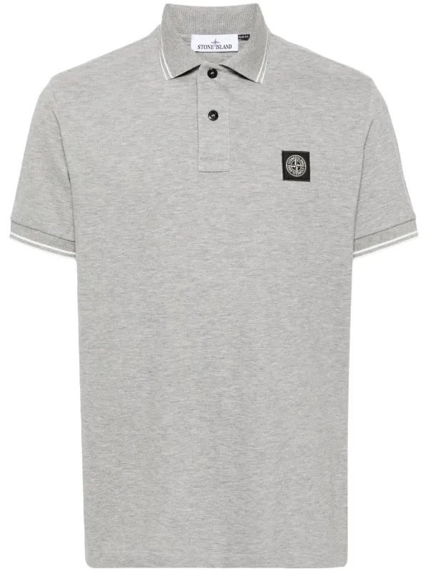 Stone Island ピケ ポロシャツ | グレー | FARFETCH JP