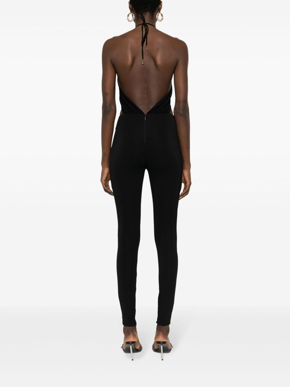 Shop Dsquared2 Heart-detail Halterneck Jumpsuit In Schwarz