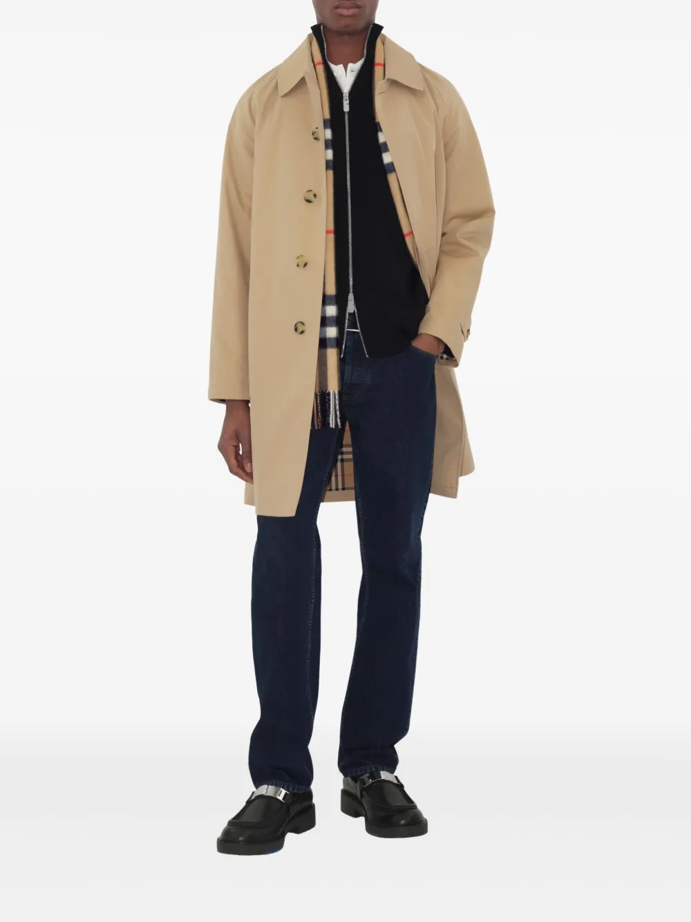 Burberry Mantel met enkele rij knopen Beige
