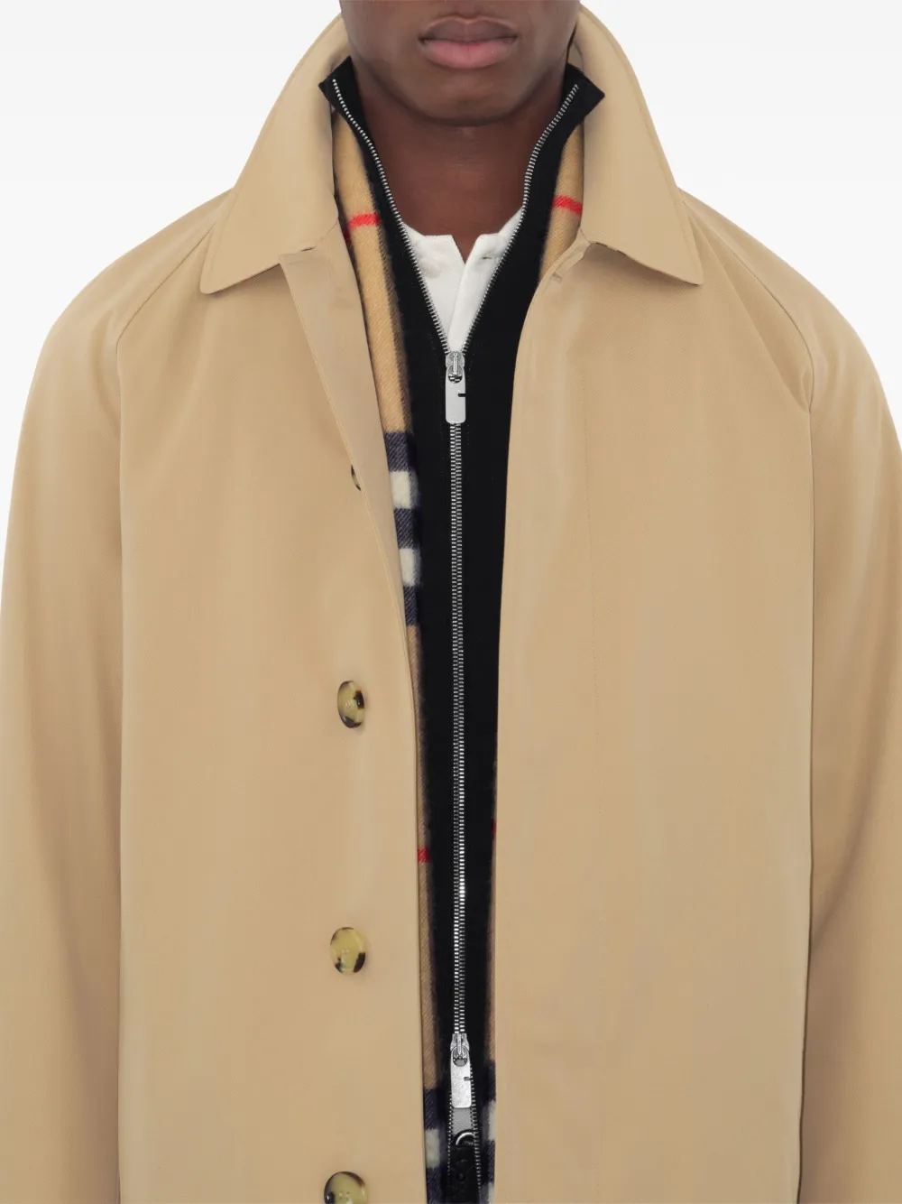 Burberry Mantel met enkele rij knopen Beige