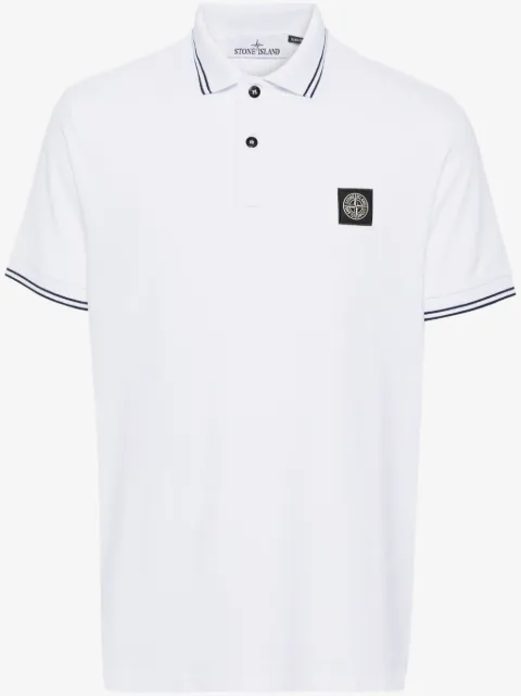 Stone Island playera tipo polo con ribete en contraste