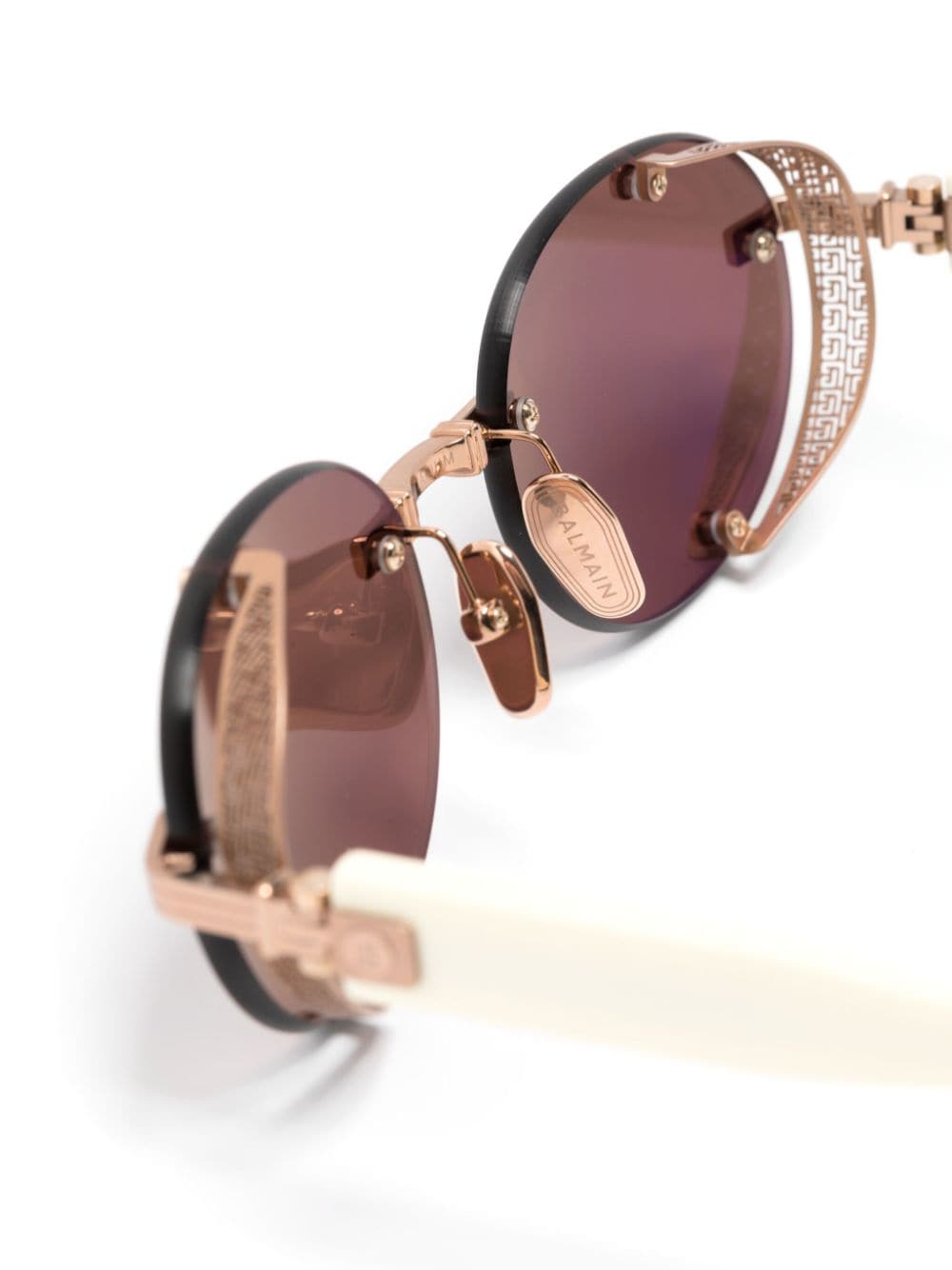 Shop Balmain Eyewear Oval-frame Tinted Sunglasses In Nude