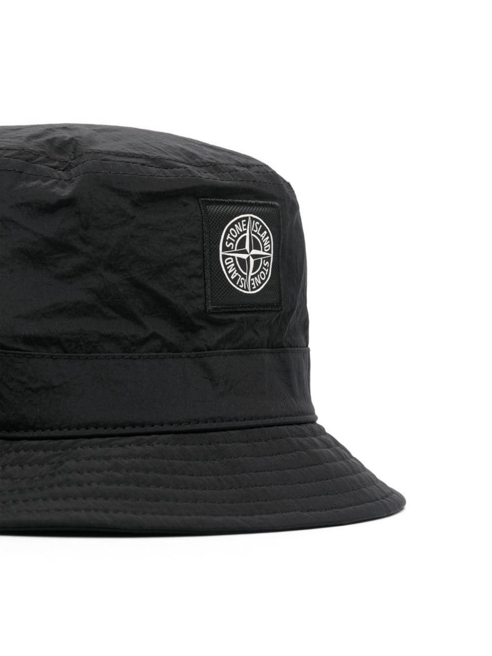 Shop Stone Island Compass-appliqué Bucket Hat In Black