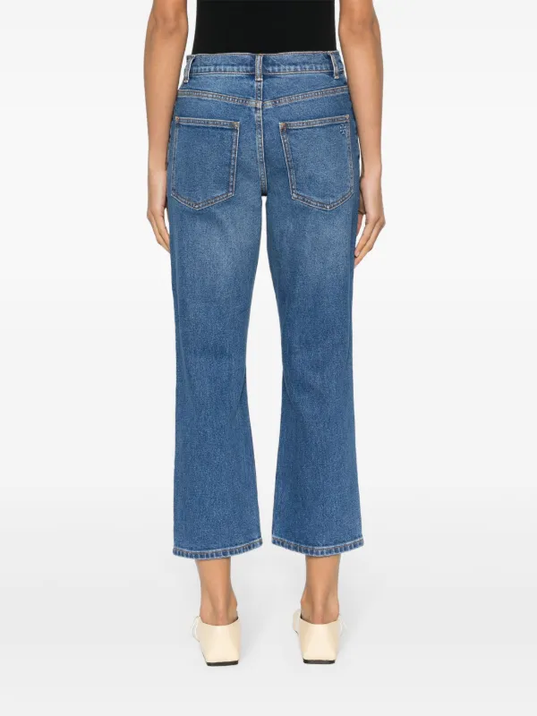TORY BURCH クロップドフレアジーンズ 【関税込】 Tory Burch クロップド フレアジーンズ | ブルー | FARFETCH JP